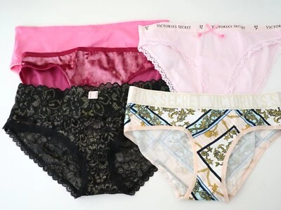Lote de 5 NOVAS Calcinhas de Biquíni Victoria's Secret 2022 ROSA Renda Veludo Algodão PEQUENAS - Imagem 1 de 4
