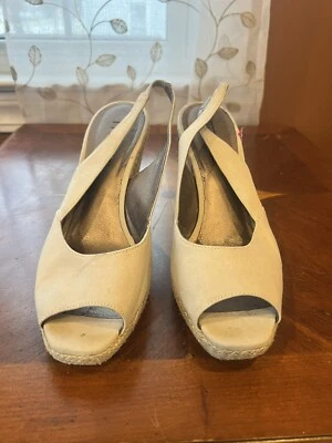 Moda Spana Crochet Cuña Sandalia Tacones Talla 10 Bin S37 Foto 1 de 4