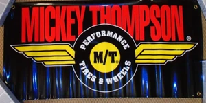 Mickey Thompson Tires & Wheels Vinyl Racing Banner Auto Parts 17.5" x 35" - Picture 1 of 1