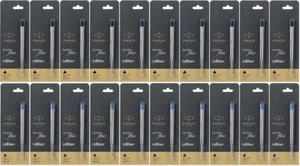 5 X Parker Quink Flow Ball Point Pen Refill Refills Fine Medium Blue Black New - Picture 1 of 14
