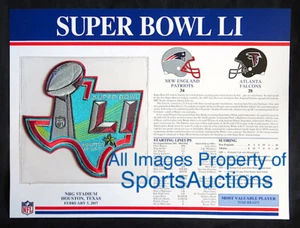 SUPER BOWL 51 PATRIOTS FALCONS 2017 Willabee Ward OFFICIAL NFL PATCH & STAT CARD - Picture 1 of 2