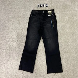art class girls high rise straight leg raw hem girls size 6x black jeans - Picture 1 of 6