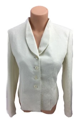 Le Suit Mujer Talla 6P Marfil Botón Delantero Traje Chaqueta Foto 1 de 4