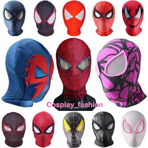Cosplay Spider-man Deadpool Full Face Mask Hood Breathable Knit Helmet Halloween - Picture 1 of 88