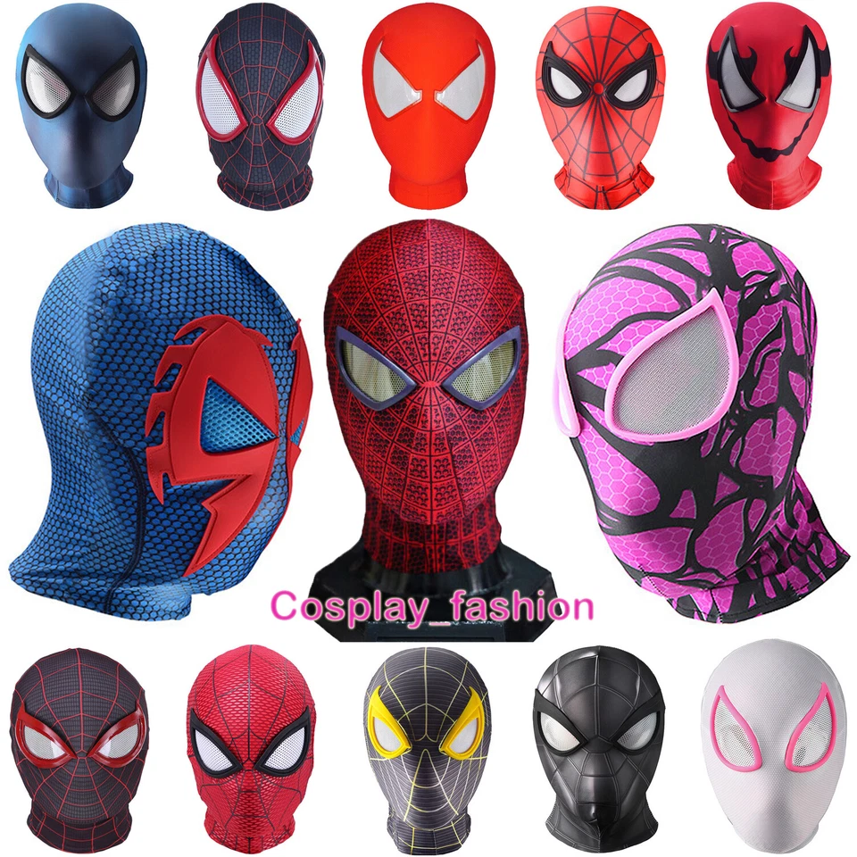 Cosplay Spider-man Deadpool Full Face Mask Hood Breathable Knit Helmet Halloween - Image 1 of 4