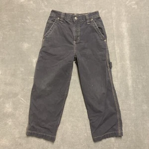 Cherokee Canvas Carpenter Jeans Boys 7 Elastic Waist Charcoal Gray - Picture 1 of 12
