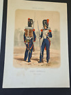 DEKORATIVE  ALTCOLORIERTE LITHO  FRANZSISCHE ARMEE GARDE IMPERIALE ca. 1860