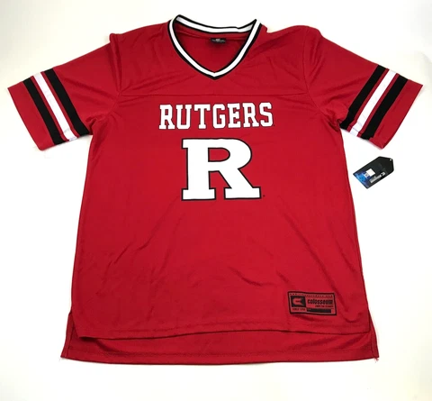 NEW Rutgers Scarlet Knights Jersey Size Extra Large Red Short Sleeve NCAA -11 Cover