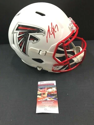 MICHAEL VICK ATLANTA FALCONS SIGNED WHITE FULL SIZE HELMET JSA WITNESS COA RARE - Image 1 of 3