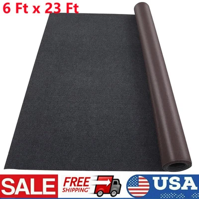 Boat Carpet Marine Carpet 6 x 23 ft Indoor/outdoor Deck Rug TPR Non-Slip Black - Image 1 of 4