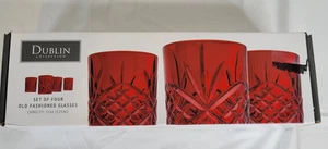 Godinger Dublin Collection Red Double Old Fashioned Gläser, 11oz, 4er Set Neu im Karton - Bild 1 von 11