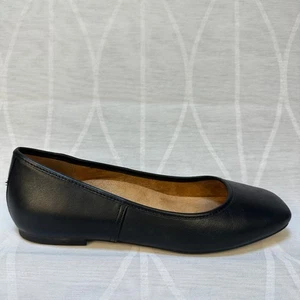 Vionic Orinda Black Leather Comfort Ballet Flats Shoes Women's Size 7 - Picture 1 of 9