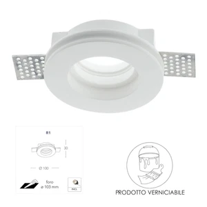 faretto da incasso rotondo in gesso a scomparsa 1XGU10 - Intec INC-SPirit-r1 - Foto 1 di 1