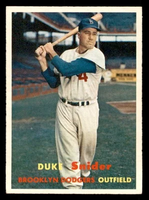 1957 Topps #170 Duke Snider Dodgers casi nuevo centrado 539543 (tarjetas aéreas) Foto 1 de 2