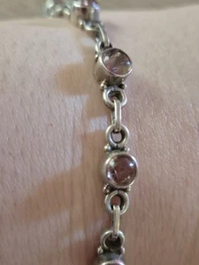 Sterling Silver Amethyst Tennis Bracelet - Picture 1 of 14
