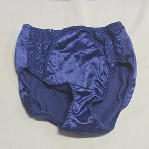 VTG Christian Dior Second Skin Satin Lace Control Brief Panty Size Lg Blue READ - Picture 1 of 6
