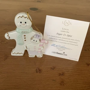 Lenox Zucchero e Spezie Annuale Pan di Zenzero Uomo Ornamento Collezione 2002 Usato in Ottime Condizioni - Foto 1 di 11