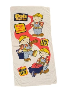 Vintage Bob The Builder Tools Kids Printed Towel 26” X 50” - Picture 1 of 2