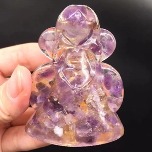 Natural Ametrine Quartz Crystal Chips Resin Orgone Christmas Fairy Healing Decor - Picture 1 of 9