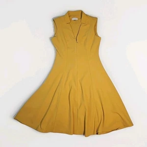 Abito Calvin Klein senza maniche linea A oro taglia 4 estivo ufficio casual - Foto 1 di 6