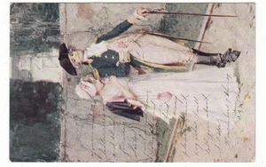 antica cartolina arte card amanti romanticismo primi americani epoca rivoluzionaria coppia - Foto 1 di 2