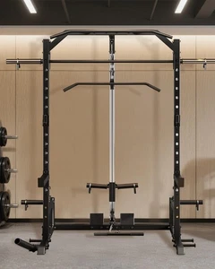 Smith Machine Squat Rack with LAT Pulldown Machine, Multi-Functional Power Cage - Picture 1 of 11