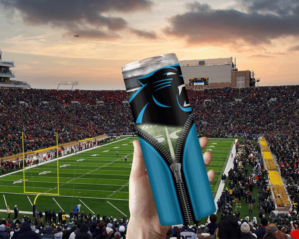 NFL 多色 20 盎司绝缘玻璃杯盒盖吸管防滑底部定制 — 第 1/4 张图片