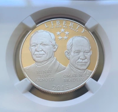 2013-S PROOF 5 STAR GENERALS COMMEMORATIVE HALF DOLLAR 50c NGC PF69ULTRA CAMEO - Image 1 of 4