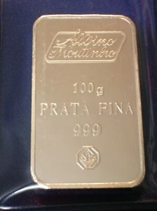100 grams SILVER BAR - 999 / ALBINO MOUTINHO - Picture 1 of 3