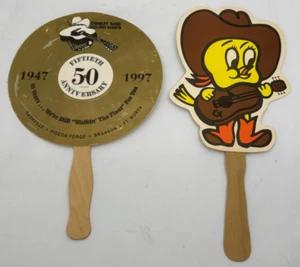 Lot of 2 Vintage Hand Fans Twitty City 1982-1994 & Ernest Tubb Record Shop 1997 - Bild 1 von 10