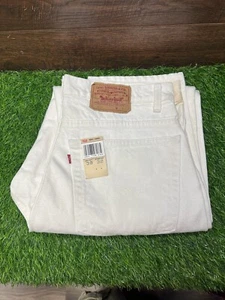 Vintage Levis Jeans Mens 38 White Denim Pants 550 - Picture 1 of 7