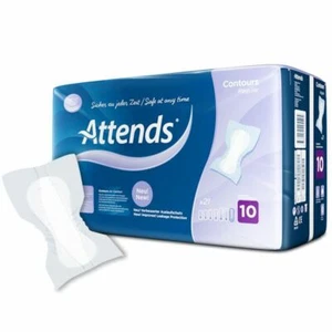 4x Attends Contours Regular 10 - Pack of 21 - Incontinence Pads - 3299ml - Picture 1 of 5