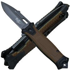 Fox Outdoor Messer Einhandmesser Taschenmesser "snake" Coyote Flipper 45551R