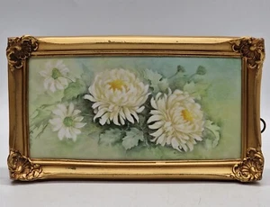 Vintage Framed Hand-Painted Tile Floral Daisy Design H & R Johnson Blank - Picture 1 of 3