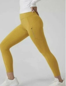 ATHLETA rainier 7/8 tight in oxidized yellow size XL Womens Athletic - Picture 1 of 7
