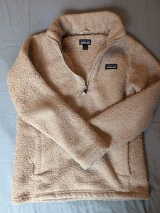 Patagonia Los Gatos Jacket Youth Large Tan 1/4 Zip Pullover Fleece Girls - Picture 1 of 5