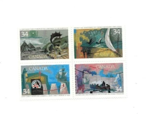 Canada Stamp #1107a (1104-1107) "Exploration of Canada" se-tenant BLK4 MNH 1986 - Picture 1 of 1