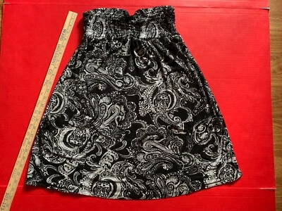 Vintage Victoria's Secret Womens Black&White M Strapless Mini Dress Swim Coverup - Image 1 of 4