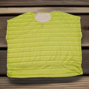 Lane Bryant 26/28 Lime Green Cap Sleeve Exposed Back Top Fitted At The Hips - Picture 1 of 14