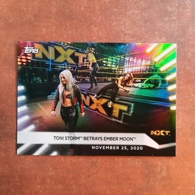 2-03-29 PWE. 2021 wwe women's division rainbow foil #100 toni storm / ember moon - Image 1 of 2