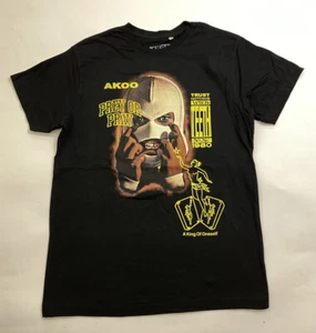 AKOO MENS S/S T-Shirt 100%AUTHENTIC size LARGE black Ski Mask Logo Prey Or Pray - Picture 1 of 5