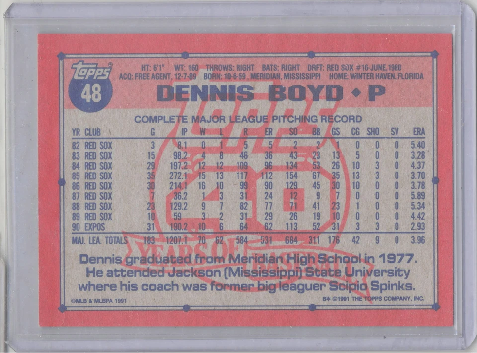 SCARCE 1991 Topps BOLD 40th Anniversary Baseball Cards #1-399 You Pick! - Image 1 of 1