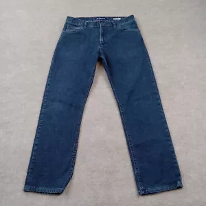 Alberto Jeans Mens 33x32 (32x28 Actual) Blue Modern Fit Straight Leg Stretch - Picture 1 of 18