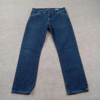 Pantalones de mezclilla Alberto para hombre 33x32 (32x28 reales) azules calce moderno pierna recta elásticos Foto 1 de 4