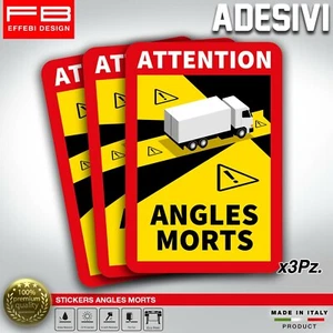 Adesivi Cartello Segnale ANGLES MORTS ANGOLO MORTO Obbligo France Camion TIR - Picture 1 of 2