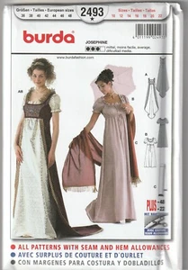 Burda Sewing Pattern 2493 Miss Empress Josephine Dress Costume Sz 10-22 - Picture 1 of 3