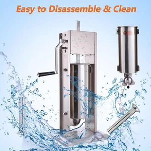 11.34 kg/5.44 L Sausage Stuffer 2 Speed Stainless Steel Vertical Sausage Maker - Picture 1 of 9