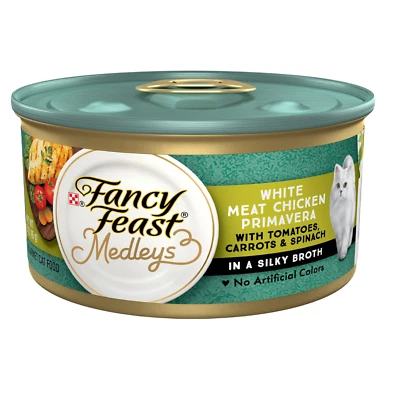 NESTLE PURINA PET Purina Fancy Feast Pate Wet Cat Food, Medleys White Meat Chicken Primavera with