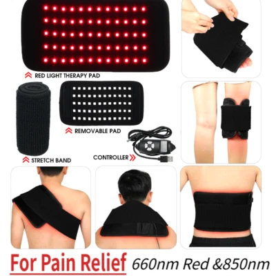For Pain Relief 660nm Red &850nm Near Infrared Light Therapy Waist Wrap Pad Belt - Image 1 of 4