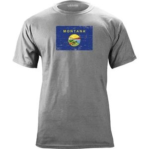 Montana State Flag Distressed T-Shirt - Picture 1 of 2
